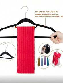 1/5/10/20pcs Velvet Clothing Hanger, Anti-Slip Non-Slip Hanger With Shoulder Slots, 360° Rotating Hook, Heavy-Duty Standard Hanger, Suitable For Coats, Shirts, Pants, Skirts, Suits, Saves Closet Space. - Multicolor - View 5