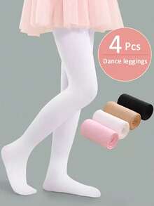 4双舞蹈紧身裤，适合婴幼儿、儿童和青少年 - 彩色 - 查看 8