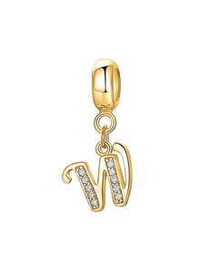 1 Pc Fashionable 925 Sterling Silver A-Z Letters Exquisite Letter Pendant Charm Bead For Women Fit Bracelets Bangles DIY Jewelry Making Anniversary Gift Fine Ladies Jewellery - Exquisite Letters - View 23