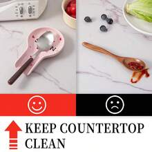 1个可爱粉色心形陶瓷勺托，大号勺架，适用于炉灶，优雅的烹饪用具架，耐热餐具架，可放置于台面，可用洗碗机清洗，是婚礼、乔迁、情人节的完美礼物。 - 彩色 - 查看 5