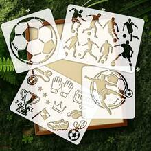 INFUNLY 6Pcs Eagles Painting Stencil For Wall Reusable Wall Stencils Forests Walls Template For Painting 7.87x7.87, 8.27x11.69 Feathers Templates For Crafts Cement Wood Furniture Home Decor - 6PCS Soccer - 查看 6