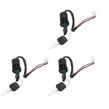 3 Set ATV Ignition Key Switch Universal 2 Wires Ignition Keys Switch Lock Key For ATV Go Kart Scooter Motorcycle - Black - View 1