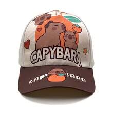 1pc Kids Cartoon Capybara Print Cute Baseball Cap, Wide Brim Sun Visor Hat For Vacation & Travel - Capybara - View 3