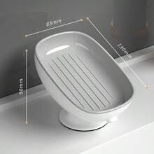 Soap Dish With Suction Cup Design, Double Drained Self Draining Soap Dish, Soap Bar Holder For Shower Bathroom Kitchen Toilet - 彩色 - 查看 12