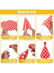 1 Set (11pcs) Birthday Party Cone Hats, Includes Pom Pom Balls, Cute Cake Cone Birthday Paper Hats, Adorable Crowns, Adult Party Hat Assortment, Bridal Wedding Centerpiece Party Hats, Colorful Hats And Crowns With Fluffy Balls, Birthday Party Hats, Party Supplies, Celebration Decorations - Multicolor - View 7