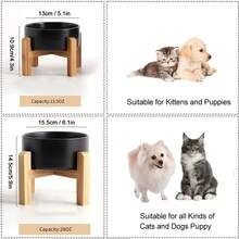 陶瓷加高猫碗，带框猫粮碗，防呕吐加高猫粮/水碗，带防滑橡胶垫，方便猫咪和小型犬喂食