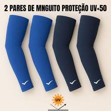 Kit Of 2 Pairs Of Base Layer Arm Sleeves - Sun Protection, Volleyball Arm Sleeves - 皇家藍和海軍藍 - 查看 5