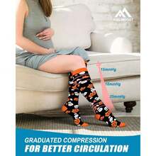 6 Pairs Compression Socks For Women & Men 15-20Hg Graduated Support Knee High Socks For Nurses, Travel, Athletic,36065392 - 藏蓝色 - 查看 6