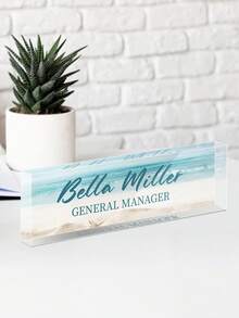 1pc Customized Acrylic Desk Name Plate, Customizable Text, 20 Styles, Personalized Employee Appreciation Gift - Acrylic Desk Name Plate Customization - Gift For Teachers, Colleagues, Nurses, Managers - Multicolor - View 14