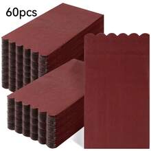 20pcs/40pcs/60pcs 2-Ply Soft Long Wavy Burgundy Napkins, Unfolded Size 33cm X 39cm, For One-Time Party Lunch, Guest Towels, Decorative Paper, Birthday Decoration, Wedding Anniversary, Graduation Party Decor - Burgundy - View 7