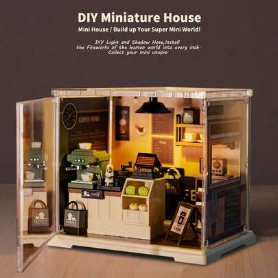 儿童DIY迷你房屋套装 - 3D拼图组装，配有精美家具装饰，理想的生日和圣诞礼物（6岁以上）