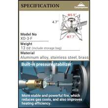 Estufa de camping butano portatil con un solo quemador y bolsa de almacenamiento para uso en exteriores diseño plata con encendedor integrado - como en la foto - Ver 5