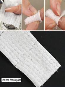 500pcs Lint Free Nail Wipes, 500 Pcs/Roll Non-Woven Fabric Nail Polish Remover Wipes, Super Absorbent Soft Eyelash Extension Glue Cleaning Wipes Manicure Salon Supplies - White - View 6