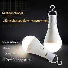 Cordless, Desk Lamp Light Bulb, Rechargeable, 3 Color Bulb LED Screw E27 Lamp, Suitable For Camping, Indoor Use, Etc. - Various - View 1