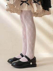 1/3pcs/Pack Kids Solid Color Lolita Style Jacquard Net Stockings Leggings, Girls Butterfly Hollow Out Footless Tights For Daily Wear, Fashion & Sensual, Dance Socks, Girl's Lace & Mesh Stockings, Hot Selling - Multicolor - View 21