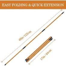 Golf Alignment Sticks 2 Pack,Upgraded 48" Collapsible Alignment Stick Golf Training Aid For Aiming, Putting, Swing Trainer, Golf Training Sticks With Clear Tube Case,36292104 - Coral Orange - View 6