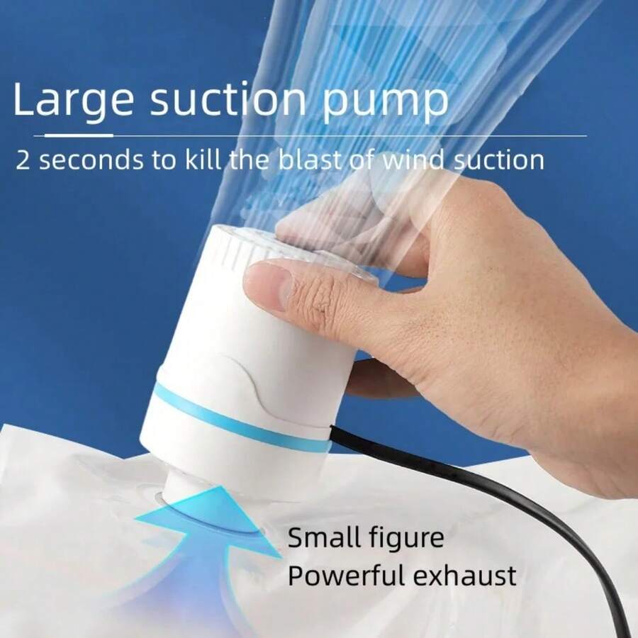RAF Vacuum Electric Pump, Vacuum Storage Bags For Clothes In Autumn And Winter, Suitable For Vacuum Storage Of Household Rooms, Outdoor Travel Clothes, Pants, Blankets, Bedding, Etc. A Household Holiday Gift, Suitable For Halloween And Thanksgiving.Valentine's Day