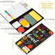 1pc/2pcs Cartoon Cute Shaped Memo Pad Set, Teacher's Day Convenient Sticker Set, Party Message Book, Party Gift, Colorful Design - Cartoon Memo, With Exquisite Divider Labels, Heart, Star, Rainbow, Apple And School Icons, Cartoon Memo Pad, Memo Pad Set, Custom Sticky Notes For Teachers, Office Supplies Convenient Sticker Combo, Teacher's Day Gift, Graduation Season, Back To School Season, Thank You Party Gift, Back To School Gift For Teachers