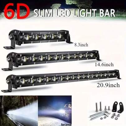 8/14/20 Inch LED Light 220W 13000 Lumens Day And Night Auxiliary Light Super Bright White Light Light Super Bright And Ultra-Thin Suitable For Off-Road 4*4SUV ATV Ship Tractor Motor Vehicle