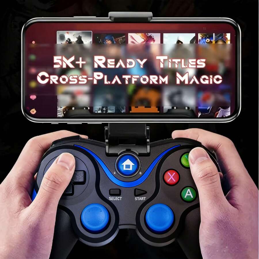A Multi-Platform Gaming Controller With A Phone Stand, Compatible With Popular Games To Bring You Joyful Moments. The Ideal Christmas/New Year Gift For Family And Friends. - Màu xanh lam - Xem 1