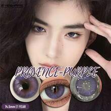 EYESHARE 1 Pair Of New, Natural, Soft, Brown Colored Contact Lenses, Cosmetic Contact Lenses, Fashionable Gray Lenses, Annual Pink And Purple Colored Makeup Lenses (No Prescription) - No Contact Lens Case - 紫色 - 查看 3