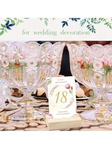 6/12/24pcs Wood Acrylic Sign Holders | Table Card Display Stands, Perfect For Wedding, Engagement, Bridal Shower, Birthday, Prom, New Year, Thanksgiving, Easter - Multicolor - View 9