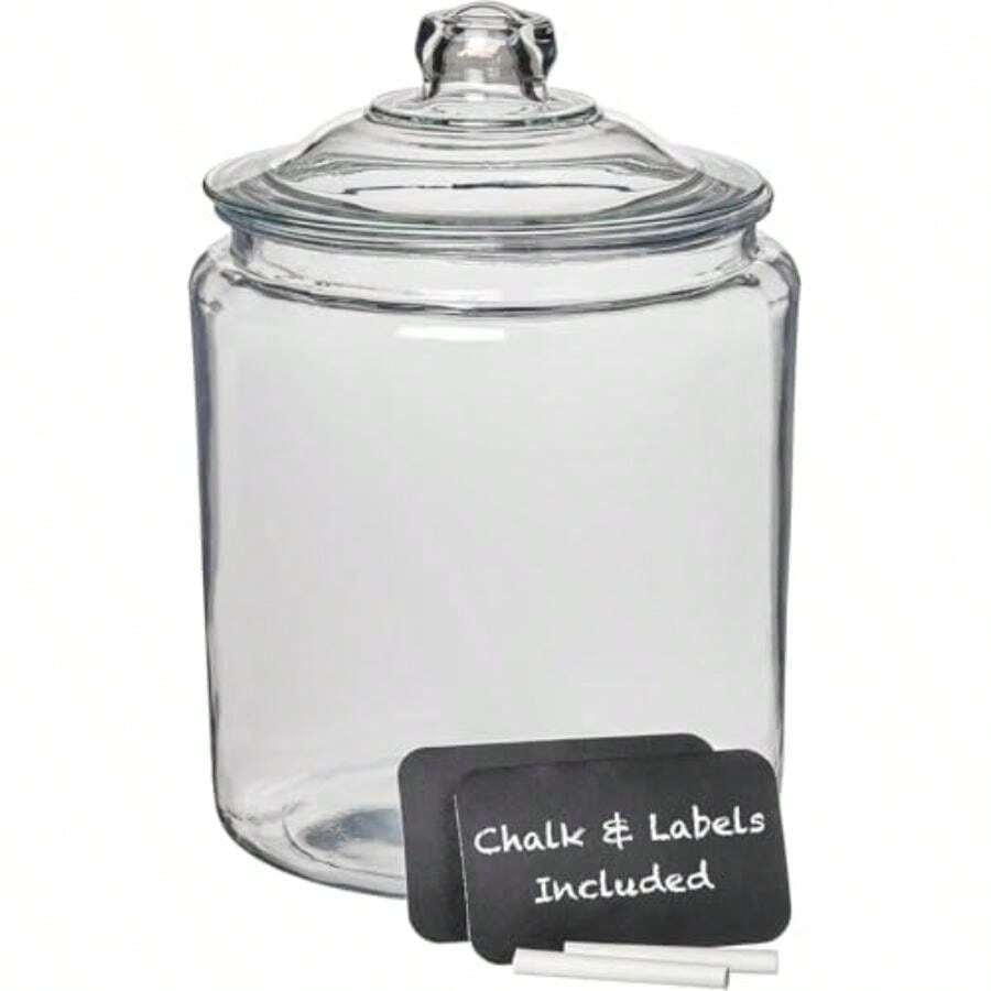 Anchor Hocking Hill Glass 0.5 Gallon Storage Jar, Set of 2(2 Gallon, Set of 1) - Multicolor - Ver 1