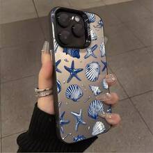1pcs Seashell Starfish Phone Case Compatible with Apple Phone 11 12 13 14 15 16 17ProMax X 7plus 8plus Xs Max XS Antidrop Phone Case Silicone Vintage Girlish Style Cute Fashion Can Be Given To Friends Can Be Given To A Lover - Negro - Ver 4