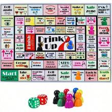 Drinking Board Games For Adults With Waterproof Rubber Mat Fun Interactive Drinking Games For Holiday Christmas Valentines Present Party College Night Birthday, 2-8 Players Age 21+ UJSE - 黃色 - 查看 2