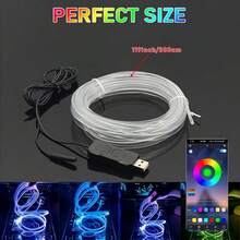 3m/118inch USB Interior Car Neon Lights (Center Console + Dashboard) With Matching Armrest Storage Box, RGB LED Strip, APP Controlled, No Remote Control, For Ambient Lighting Applications, No Battery Required. - 氣氛燈3米 - 查看 6