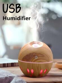 1pc Faux Wood Grain Humidifier, 200ml/USB Creative Minimalist Home/Bedroom/Bathroom Air Freshener, Air Purifier, Essential Oil Diffuser Mist Sprayer