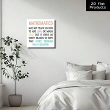 1pc Framed Canvas Poster, Math Motivational Quotes, Colorful Text Design, Hand-Drawn Illustration Style Wall Art Canvas Paintings, Ideal Gift For Bedroom Living Room Corridor, Wall Art, Room Decoration, Ready To Hang 8*8inch, 2D Flat - Nhiều màu - Xem 3