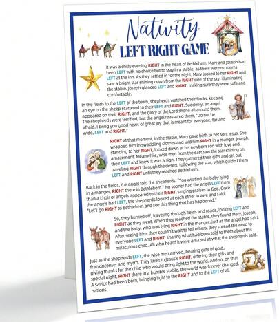 Pass The Gift Christmas Games For Families &Amp; Large Groups, 8 X 11" Standing Sign For White Elephant Christmas Gift Exchange Ideas, Red And Snowflake Theme Winter Holiday Party Decorations