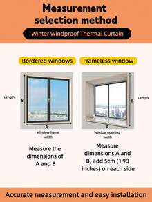 1片冬季加厚拉链窗帘 - 拉上拉链锁住温暖，阻挡寒风，降低噪音，无需钻孔，5分钟即可安装，多种尺寸适合所有窗户 | 卧室（隔音助眠）和客厅（冬季保暖）必备
