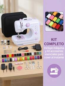 Mini Sewing Machine for Beginners, Portable Electric Sewing Machine with Dual Speed