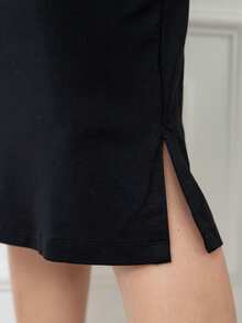 Hadassa Women's Midi Skirt And Short-Sleeve Blouse Set With Drawstring, Ideal For Various Occasions. - màu đen - Xem 7