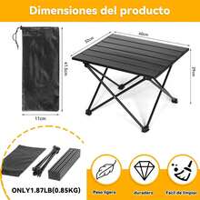 Unicame Mesa de Camping Plegable Peque?a,Mesa Plegable peque?a,con Tablero de Aluminio,para Acampar,Exteriores, Playa, Jardin, Barbacoa, Picnic,Senderismo(40x 35x 29CM) - negro - Ver 2