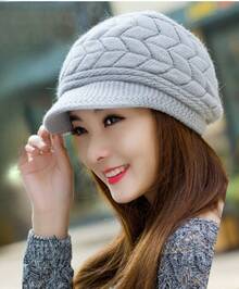 Women Beret Hats - Grey - View 2