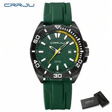 CRRJU Men's Fashion Quartz Waterproof Luminous Silicone Strap Date Display Wrist Watch - Multicolor - View 15