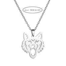 1pc Fierce Crown Lion Stainless Steel Necklace - Silver - View 3
