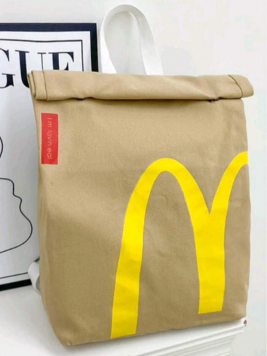 Mochila de Moda "M" con Diseño Divertido y Humorístico - Mochila Casual Unisex para Mujer y Hombre, Ideal para Escuela, Universidad, Trabajo o Viaje - Mochila con Estampado Gracioso, Moderna y de Gran Capacidad - Amarillo - Ver 1