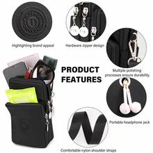 Small Crossbody Bags For Women Mini Cell Phone Purses Handbag Shoulder Bag - 黑色 - 查看 6