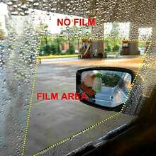 4pcs Car Rearview Mirror & Side Window Rain Repellent Film - Waterproof Anti-Fog Anti-Glare Sticker, Universal Fit To Enhance Driving Visibility In Rain/Snow - Clear - View 6