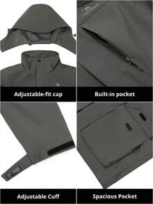 CAMEL CROWN 男士三合一防水滑雪服，带帽保暖冬装，防风雨衣，适合徒步和滑雪