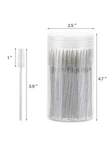 200/100/50/10PCS Eyelash Brushes, Mascara Wands With Container, Bendable Disposable Eyebrow Spoolies, Lash Brush For Lash Extensions, Eyebrow Spoolie, Castor Oil Brushes (Crystal White),Giveaways - White - View 2