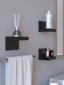 Wall Mounted Floating Shelves - Deep Black Plastic Storage Rack, Screw Installation | Space-Saving Display Rack (Suitable For Books, Decorations And Office Supplies) | Classic Modern Style (Suitable For Home And Office Spaces) - Multicolor - View 6