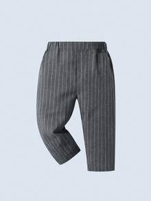 BOARNSEORL 3pcs Baby Boys Gentleman Outfit Set: Long Sleeve White Shirt With Bow Tie, Grey Vest, Grey Pants, Fashionable & Elegant For Birthday Party, Wedding, Christening - Grey - View 5