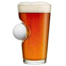 Golf Ball Pint Glass - 16oz |Stuck In Glass Beer Glass, Golf Ball Embedded With Creative Glass, Made In The USA