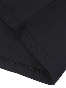 GRDR 1pc Men's Casual Contrast Color Round Neck Short Sleeve T-Shirt, Business Style, Summer - Black - View 10
