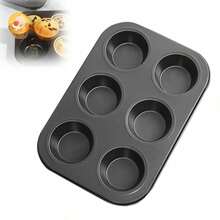 Silicone Muffin Pan For Baking, Regular Size Nonstick Cupcake Pan, 6-Cup Silicone Muffin Tin Dishwasher , Great For Muffin Cupcake Brownie Egg Tart - 黑色 - 查看 7